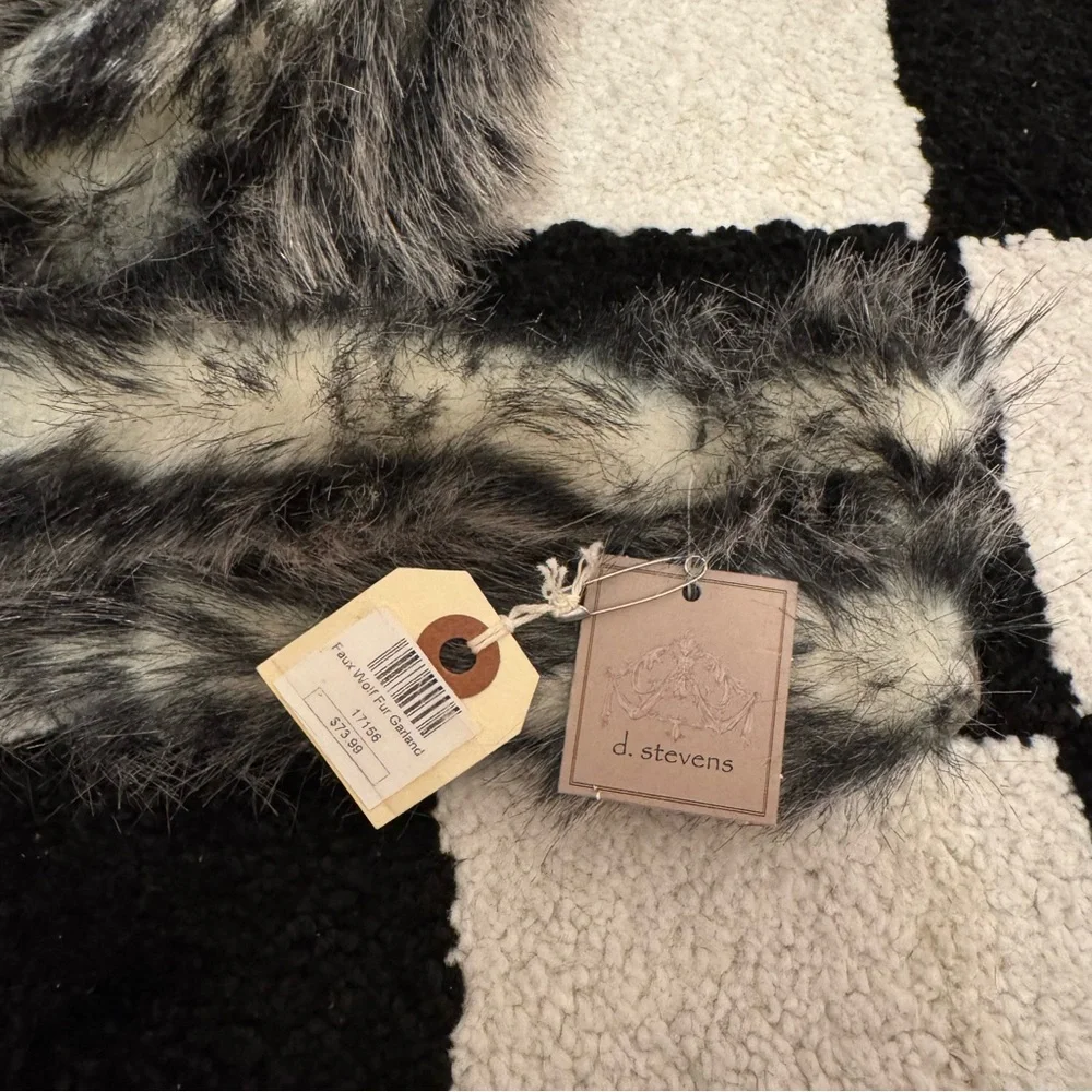D. Stevens Faux Wolf Fur Garland New NWT
